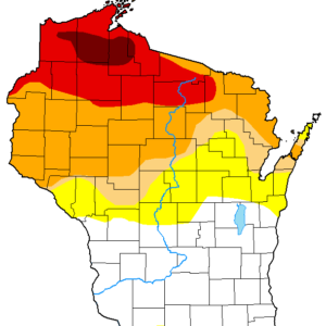 Drought map of Wisconsin from September 2026