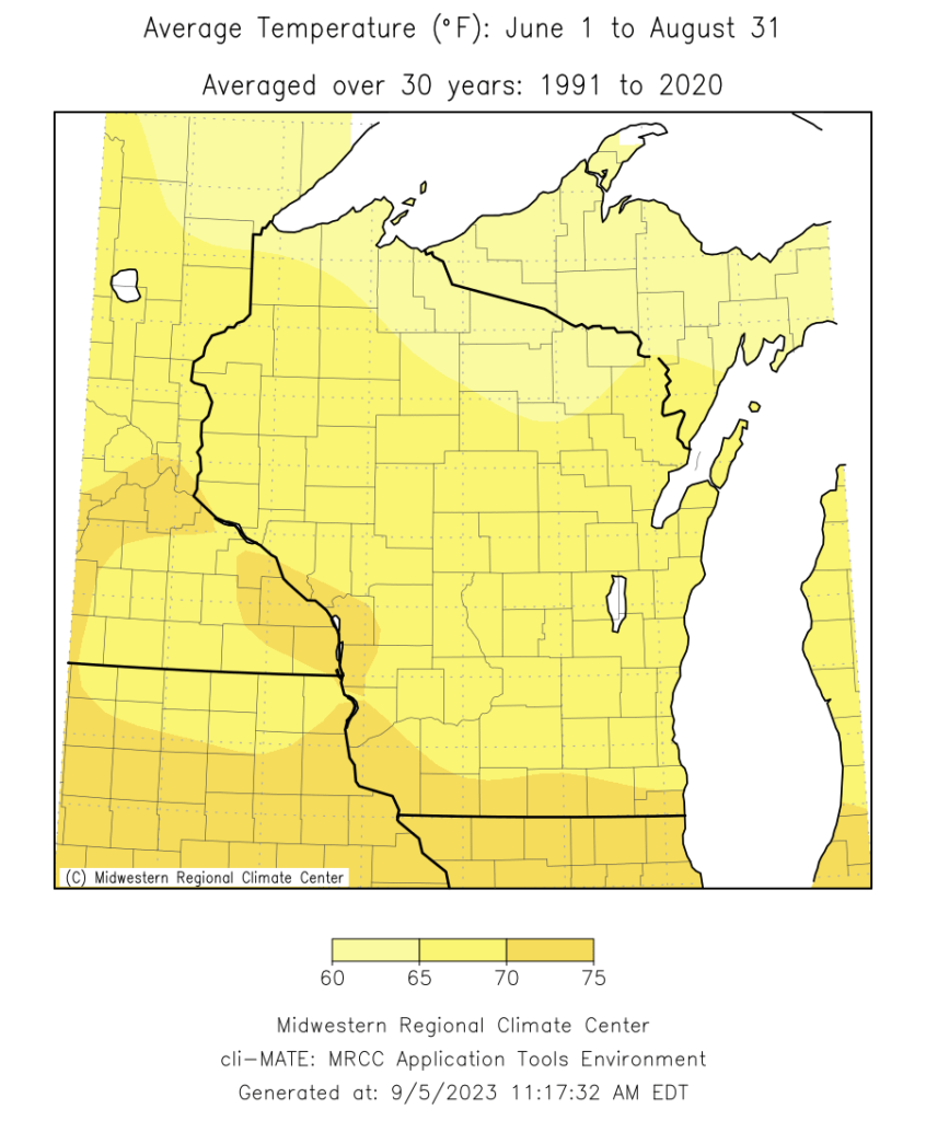 Summer Climate Data Wisconsin State Climatology Office